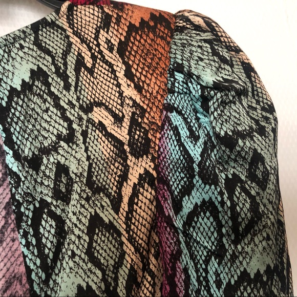 NWT AFRM Violaine Smocked Snake Print Mini Dress - Picture 13 of 15